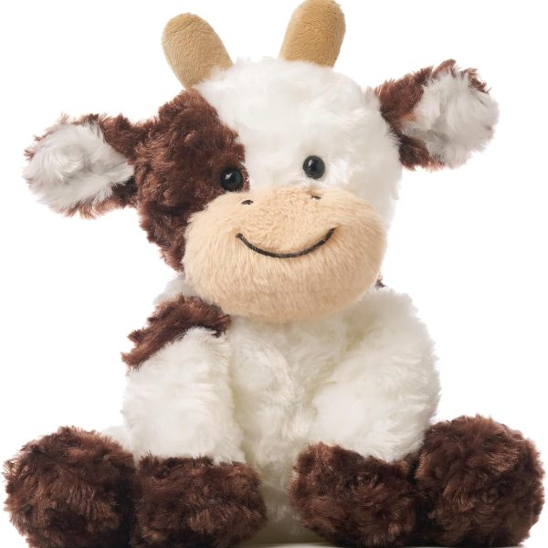 Hopearl Adorable Plush Cow Toy Floppy Dairy Cattle Soft Stuffed Animal