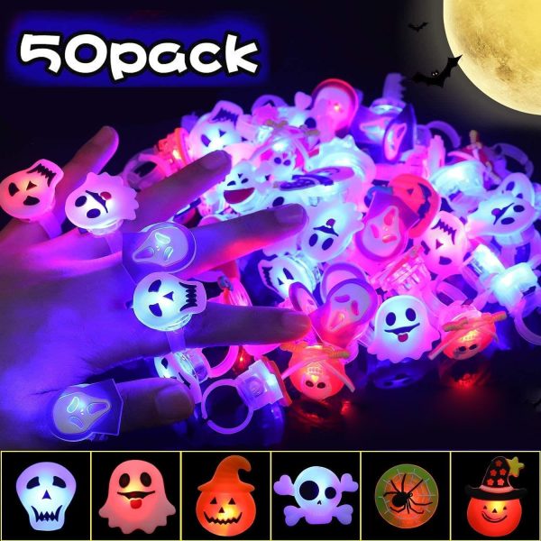 50pcs Halloween LED Rings