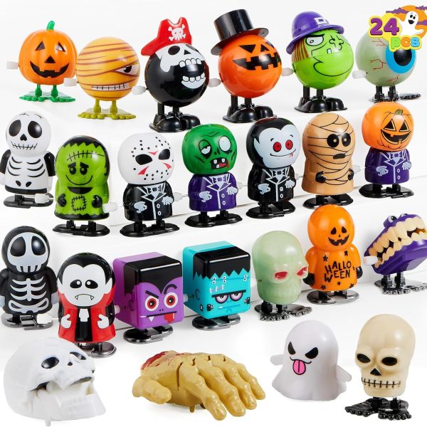 JOYIN 24 PCS Halloween Wind Up Toys for Kids Gifts, Wind Up Toys Bulk for Halloween Party Favors Goodie Bag Fillers, Student School Classroom Favors, Carnival Game Prizes