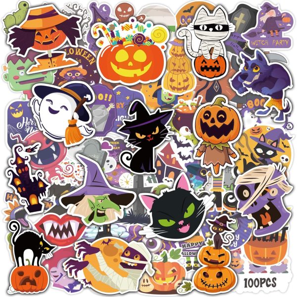 HOME Halloween Stickers | 100 PCS Halloween Party Favors - Halloween Games Toys Gifts Party Supplies - Crafts Accessories Treats Bulk for Classroom