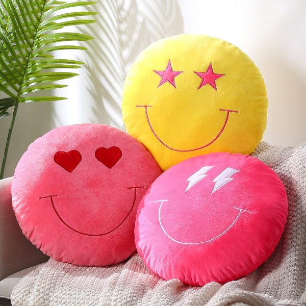 3 Pcs 16 Inch Face Emoticon Cushion Stuffed Plush Pillow