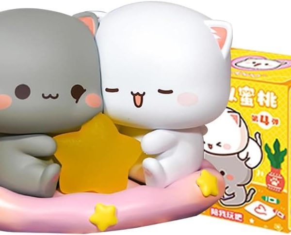 Mitao Cat Series 4 Blind Box Kawaii Figures Action Figures Random Collection Guess Blind Bag Collectible Desktop Ornaments Cute Model Birthday Gift（1 Pack）