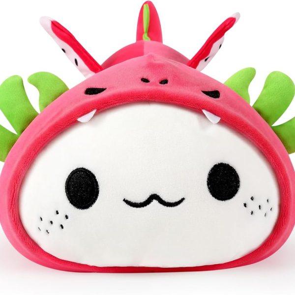 Onsoyours Cute Axolotl Dragon Fruit Plush, Soft Stuffed Animals Axolotl Pitaya Plush Pillow, Kawaii Plushie Toy for Kids (Axolotl Dragonfruit B, 13")