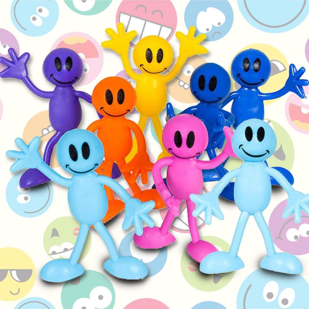 61xgyGVbdeL._AC_SL1000_ ArtCreativity Bendable Smile Figures - 12 Smiley Face Flexible Toys for Kids & Adults, Party Favors, Goody Bag Stuffers, Easter Basket & Piñata Fillers