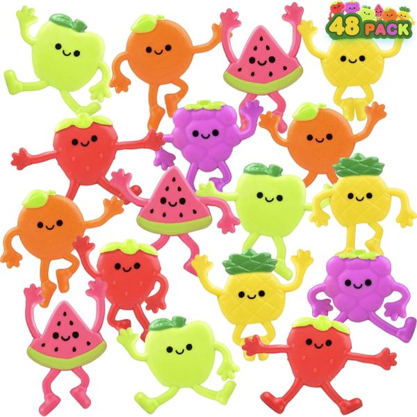 ArtCreativity 48 Pack Mini Bendable Fruit Toys, Fruit Party Favors Fidget Toys