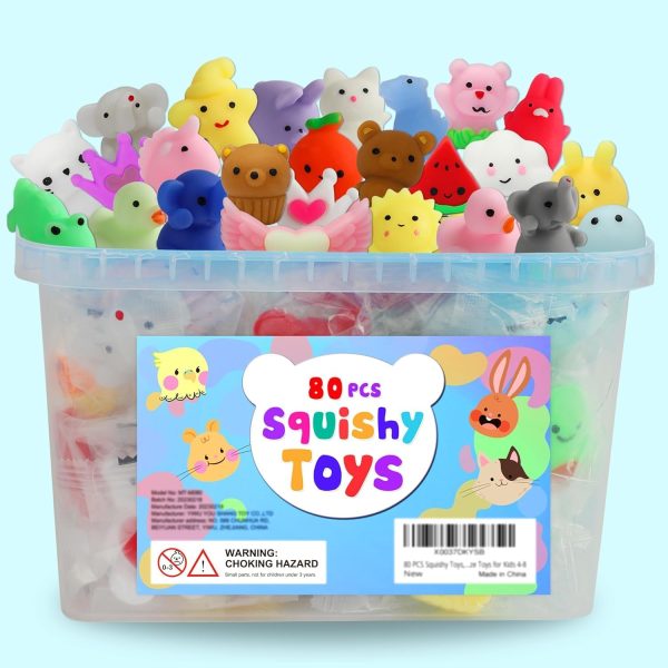 80PCS Kawaii Mochi Squishy Toys