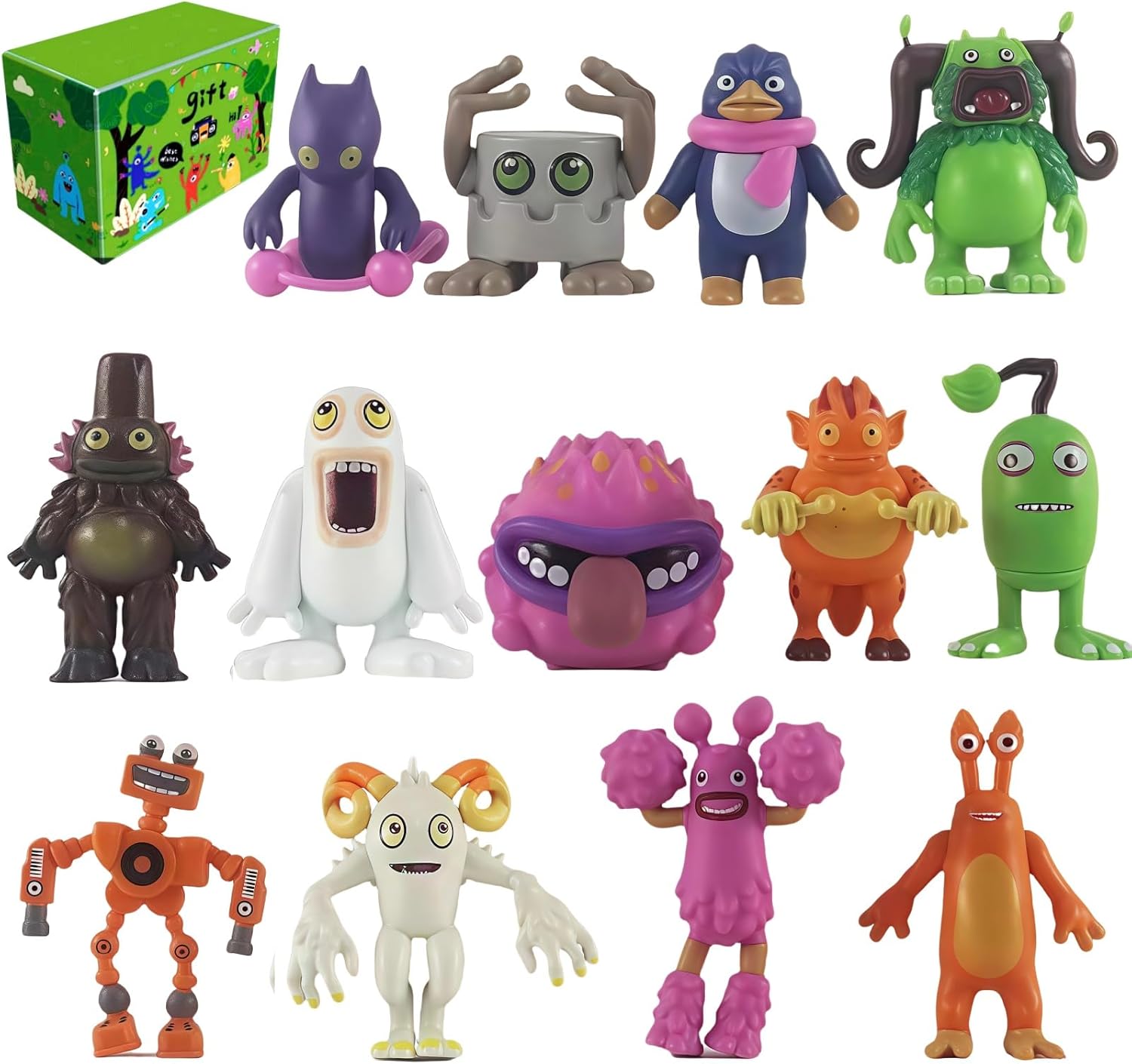 719mu7mQyzL._AC_SL1500_ Singing Monsters Toys Mini Action Figure Playset, 13pcs | Wubbox,Toe,Jammer, Birthday Gift For 6+ Years Old Boys & Girls