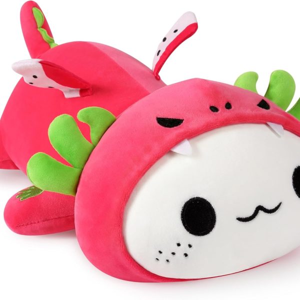 Onsoyours Cute Axolotl Dragon Fruit Plush, Soft Stuffed Animals Axolotl Pitaya Plush Pillow, Kawaii Plushie Toy for Kids (Axolotl Dragonfruit B, 13")