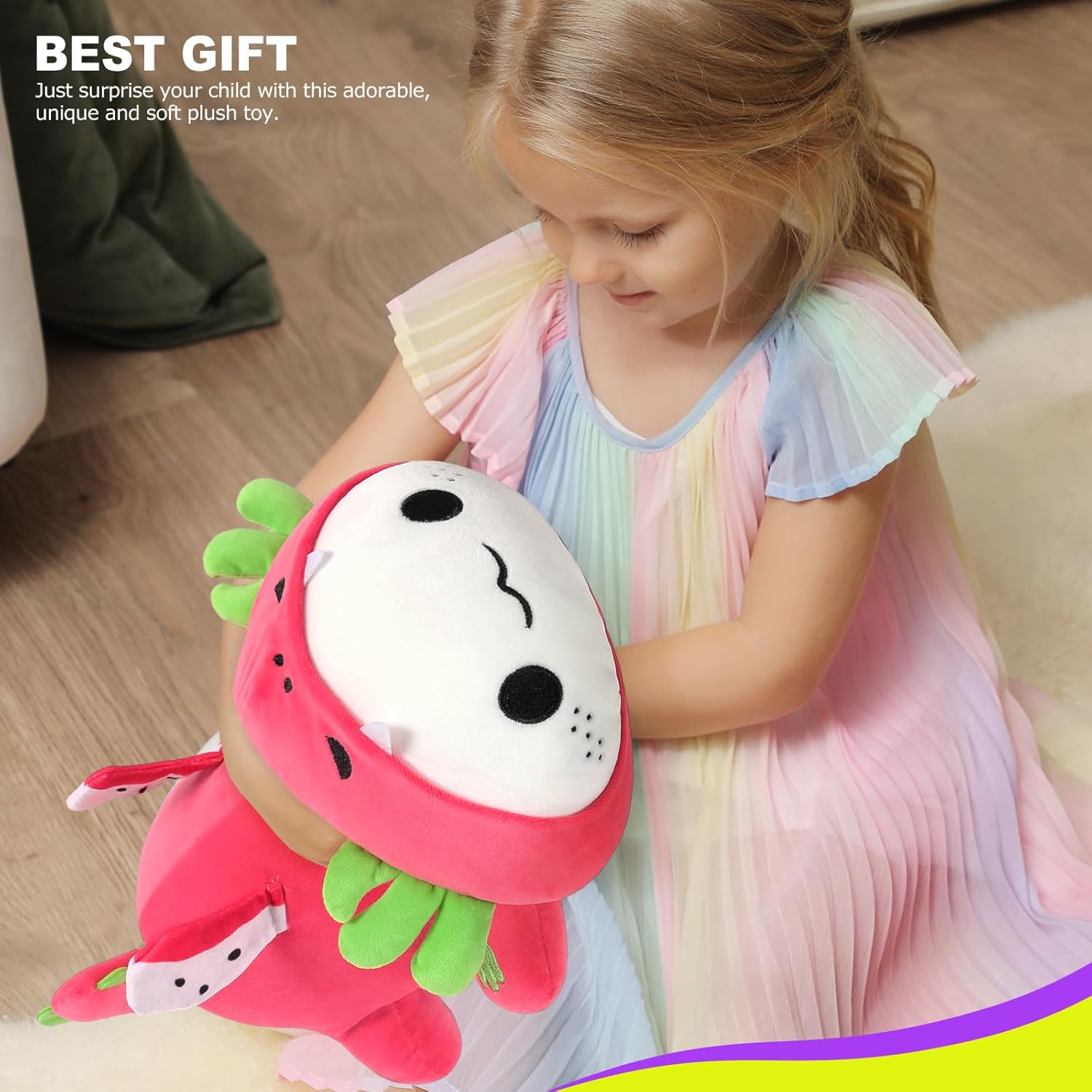 71mytY0LnlL._AC_SL1500_ Onsoyours Cute Axolotl Dragon Fruit Plush, Soft Stuffed Animals Axolotl Pitaya Plush Pillow, Kawaii Plushie Toy for Kids (Axolotl Dragonfruit B, 13")