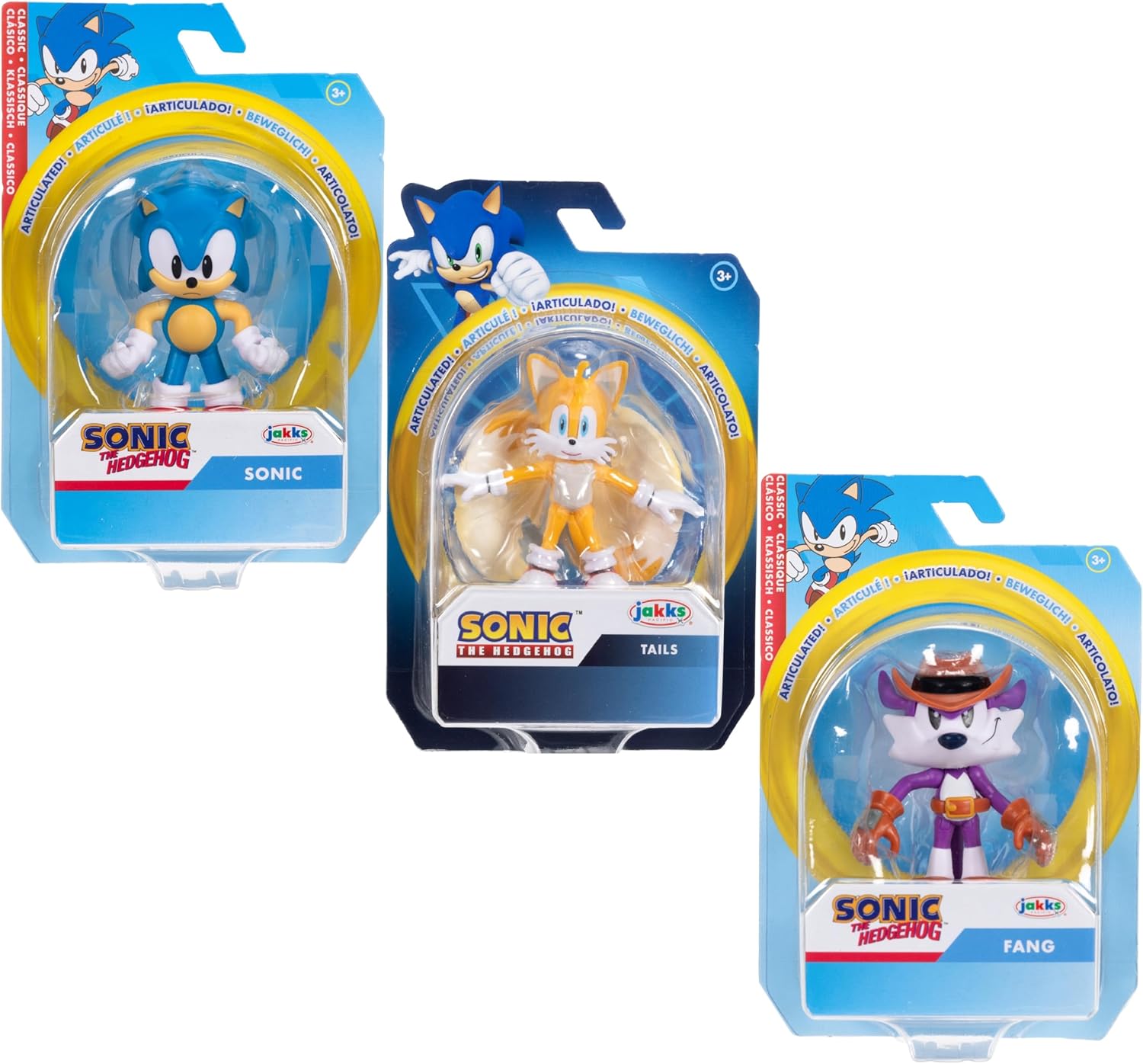 81WEBHDhWmL._AC_SL1500_ JAKKS Pacific Sonic The Hedgehog 2.5 Inch Articulated Action Figures from Wave #21 3-Pack - Includes Sonic, Tails, and Fang - Each Figure Has 5 Points of Articulation