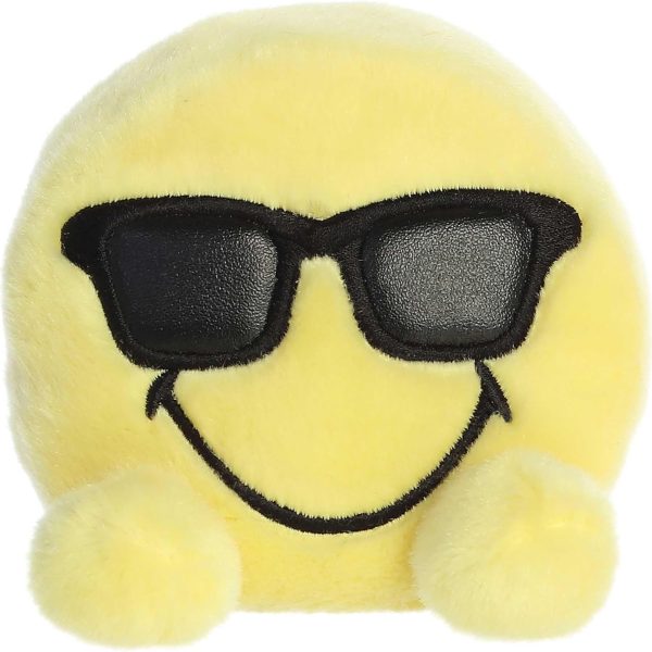 Aurora® Colorful SmileyWorld® Palm Pals™ Shades Stuffed Animal - Eye-Catching Designs - Whimsical Cuteness - Yellow 5 Inches