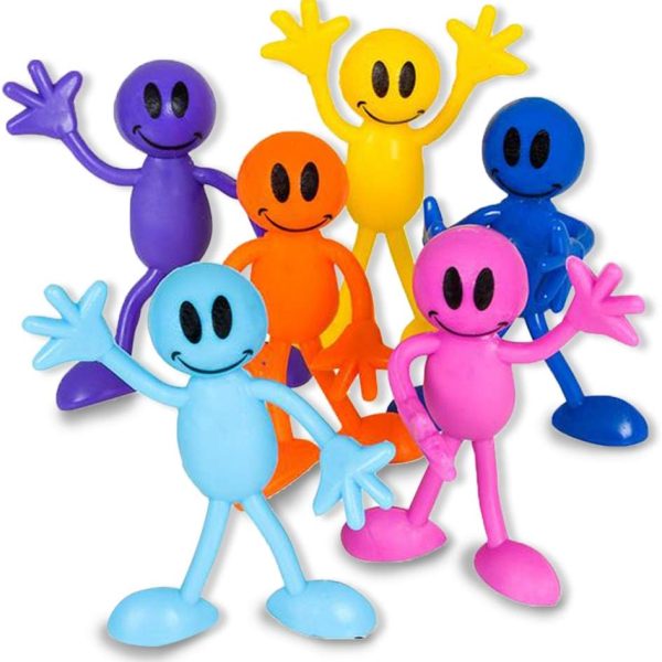 ArtCreativity Bendable Smile Figures - 12 Smiley Face Flexible Toys for Kids & Adults, Party Favors, Goody Bag Stuffers, Easter Basket & Piñata Fillers
