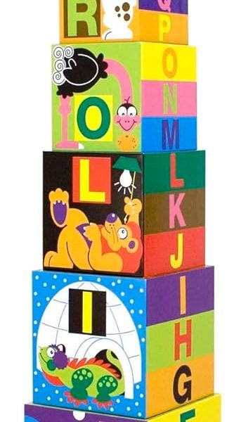 Melissa & Doug Deluxe 10-Piece Alphabet Nesting and Stacking Blocks - FSC Certified