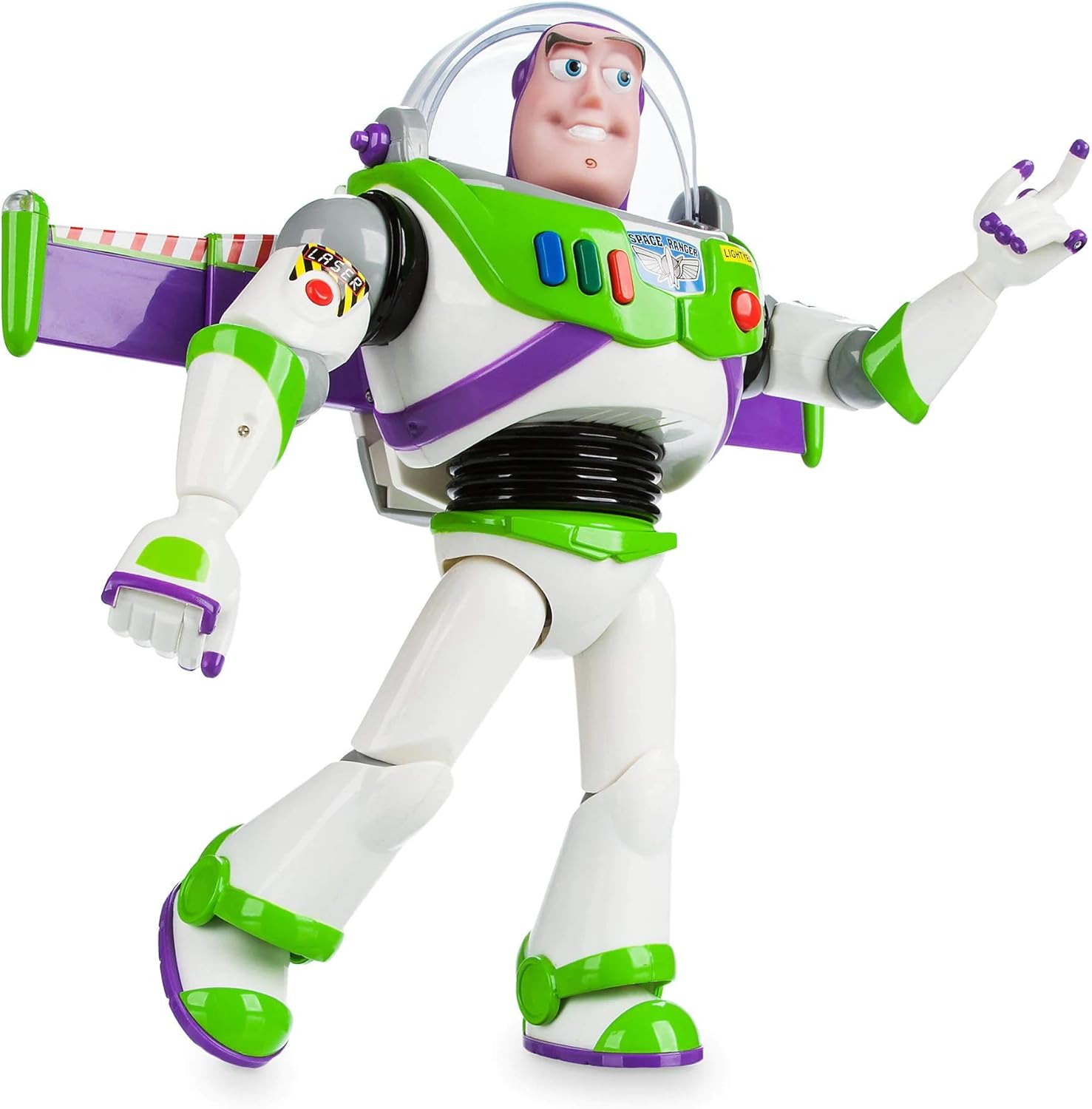 713M+bcQESL._AC_SL1500_ Disney Store Official Buzz Lightyear Interactive Talking Action Figure from Toy Story, Features 10+ English Phrases, Interacts with Other Figures and Toys