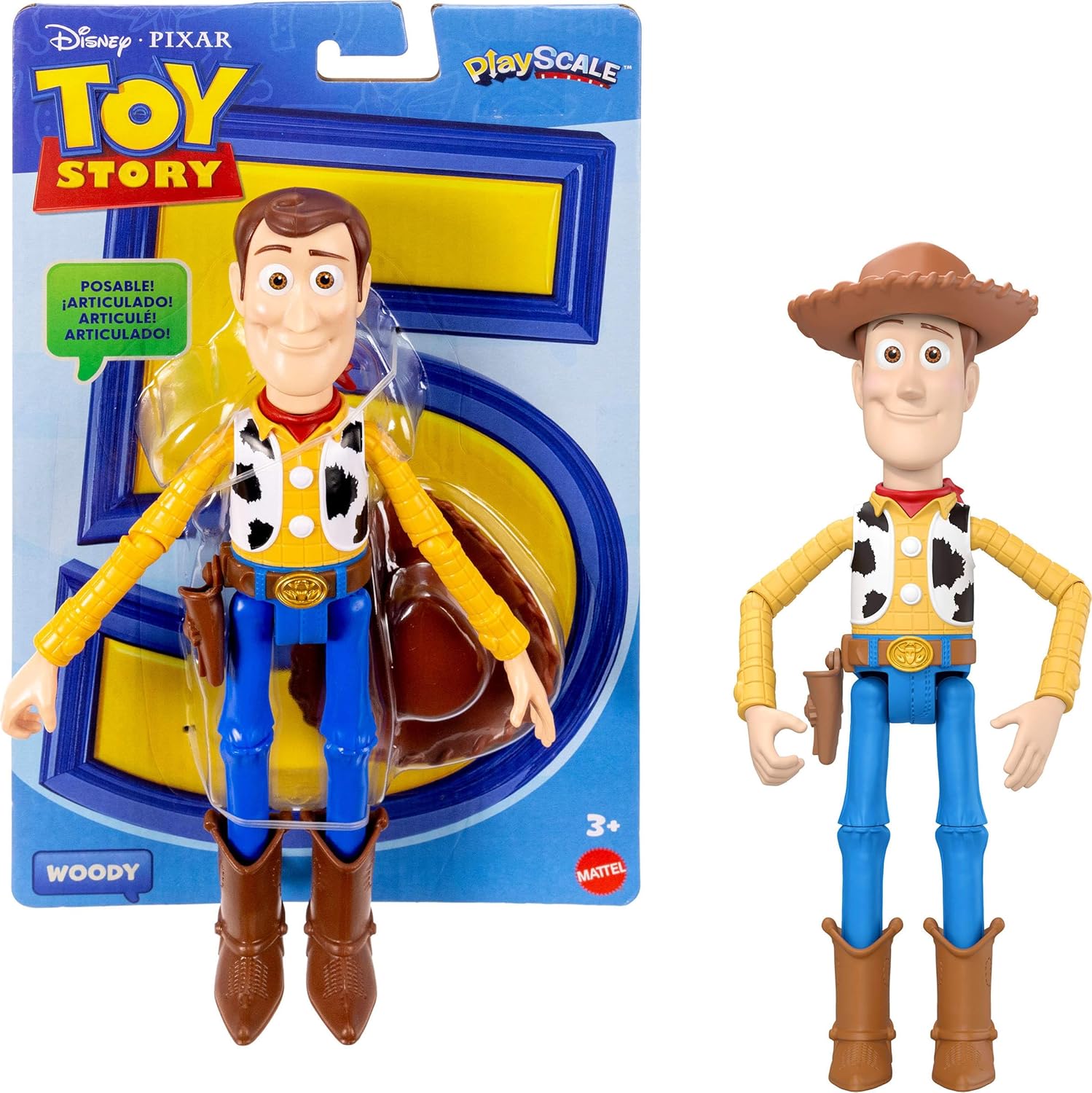 81is3IWsGvL._AC_SL1500_ Mattel Disney and Pixar Toy Story 5 Woody Action Figure | 7-inch Playscale, 1 Key Character, 8+ Posable Joints, Movie-Accurate Design