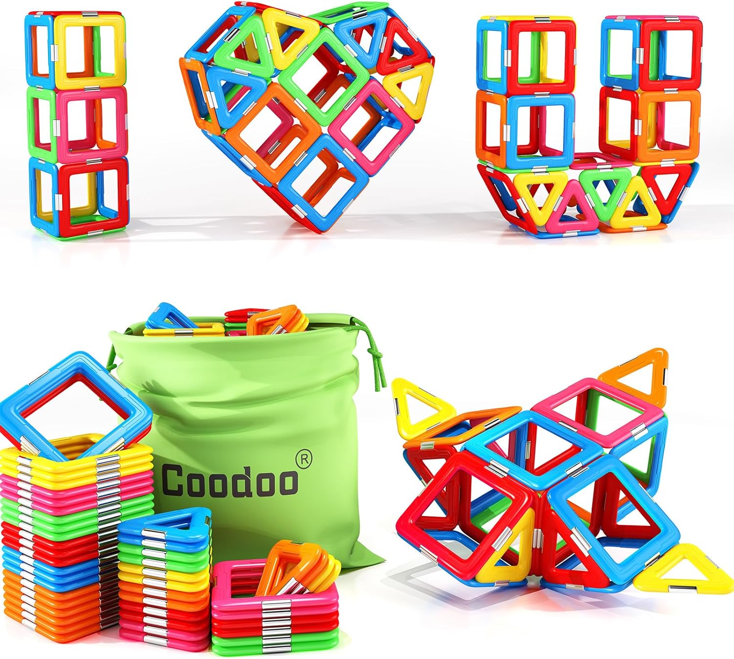 81ntQ2B0pxL._AC_SL1500_ Coodoo Upgraded Magnetic Blocks Tough Tiles STEM Toys for 3+ Year Old Boys and Girls Learning by Playing Games for Toddlers Kids