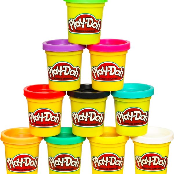 Play Doh Modeling Compound 10-Pack Case of Assorted Colors, Non-Toxic 2 oz. Cans, Back to School Gifts, Prizes, & Party Favors, Preschool Toys for Kids