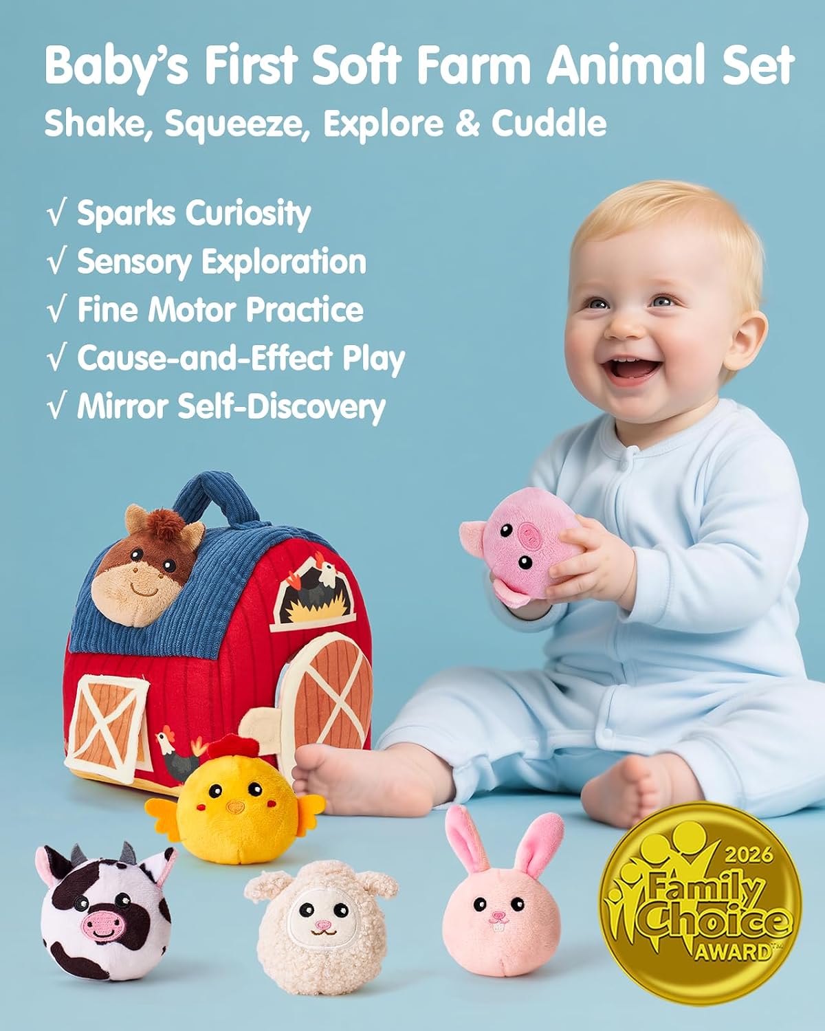 plush baby playing