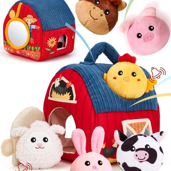 Hahaland Farm Animal Sensory Plush Toy Set