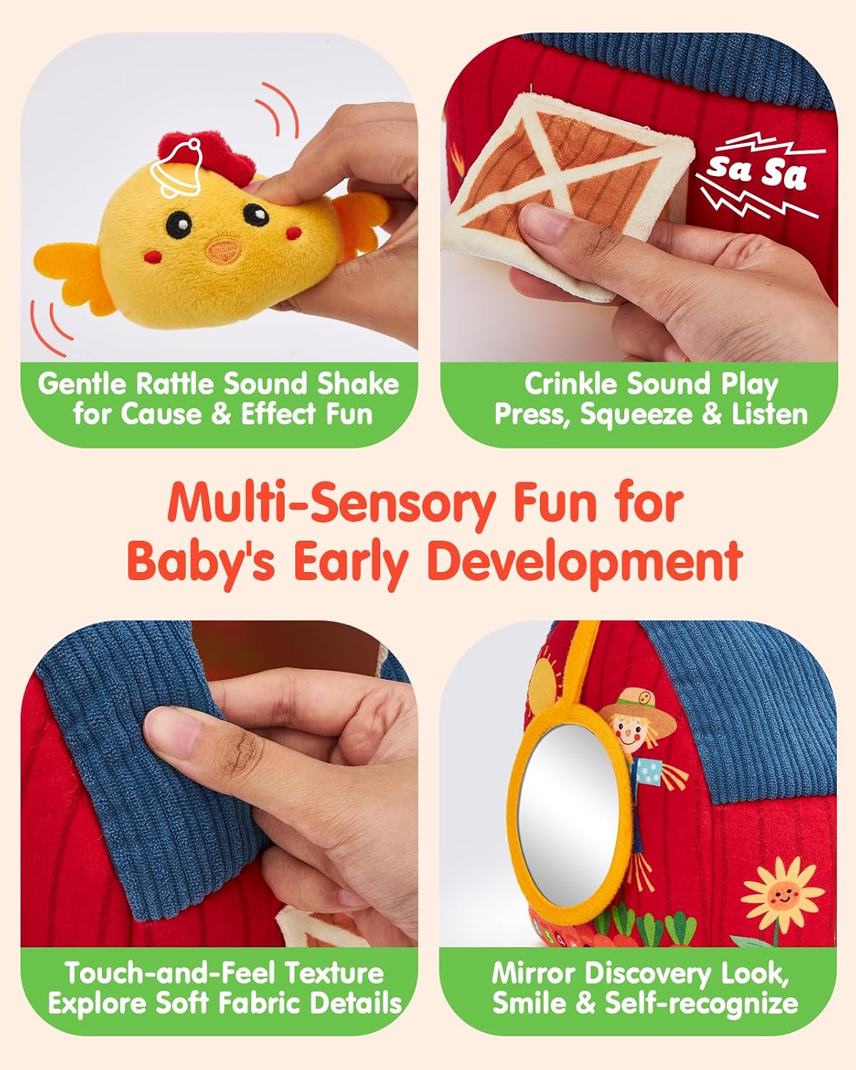 plush multi sensory fun for baby early developement