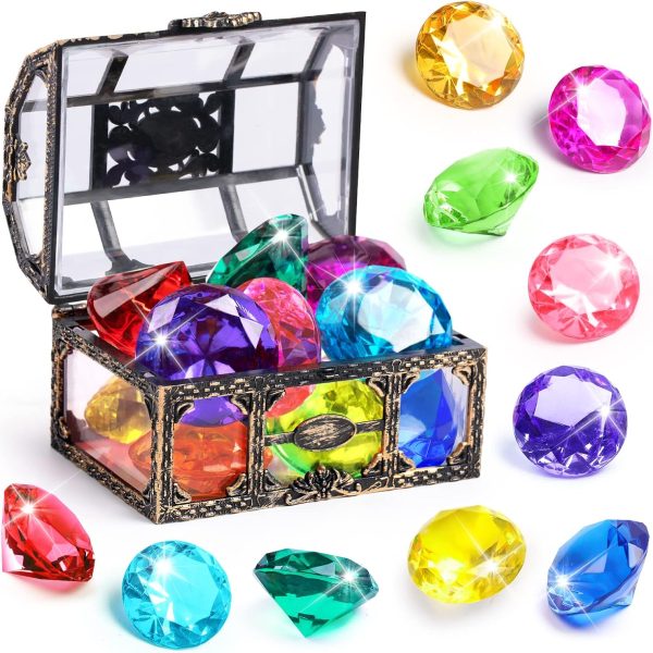 10PCS Diving Gem Pool Toy Set with Treasure Chest